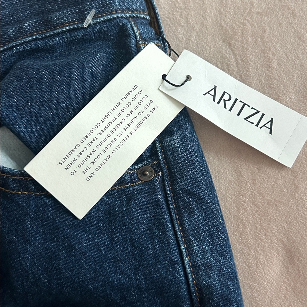 Aritzia Dark Blue Flare & Wide Leg Jeans - Picture 4 of 8